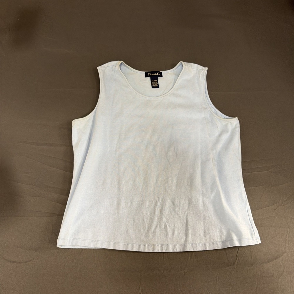 Blue sleeveless scoop-neck tank top from Denim & Co XL